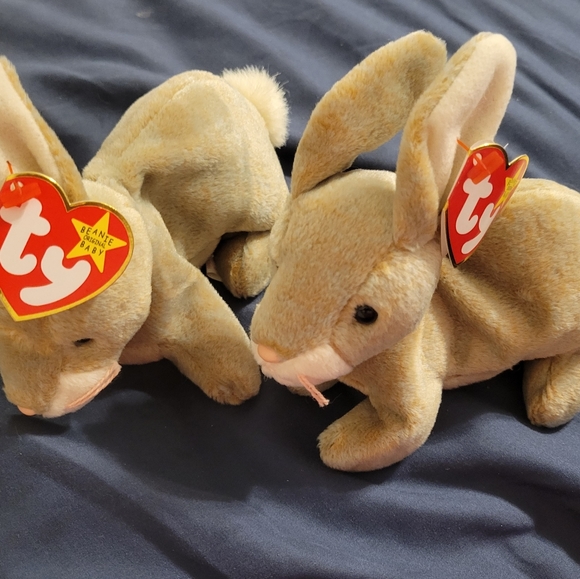 TY Beanie Baby 2 NIBBLY the Brown Rabbit original bunny 1998 new with tags - Picture 1 of 6